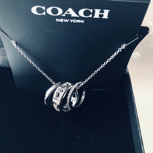 Coach Silver Necklace with Rings - Picture 2 of 5